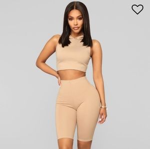 2 piece biker short set